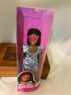 Barbie Fashionista 229 Down Syndrome Doll Heart-Print Dress Hot Pink Glasses